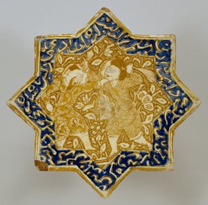 Azulejo estrella con escena de combate de Unbekannt Unbekannt